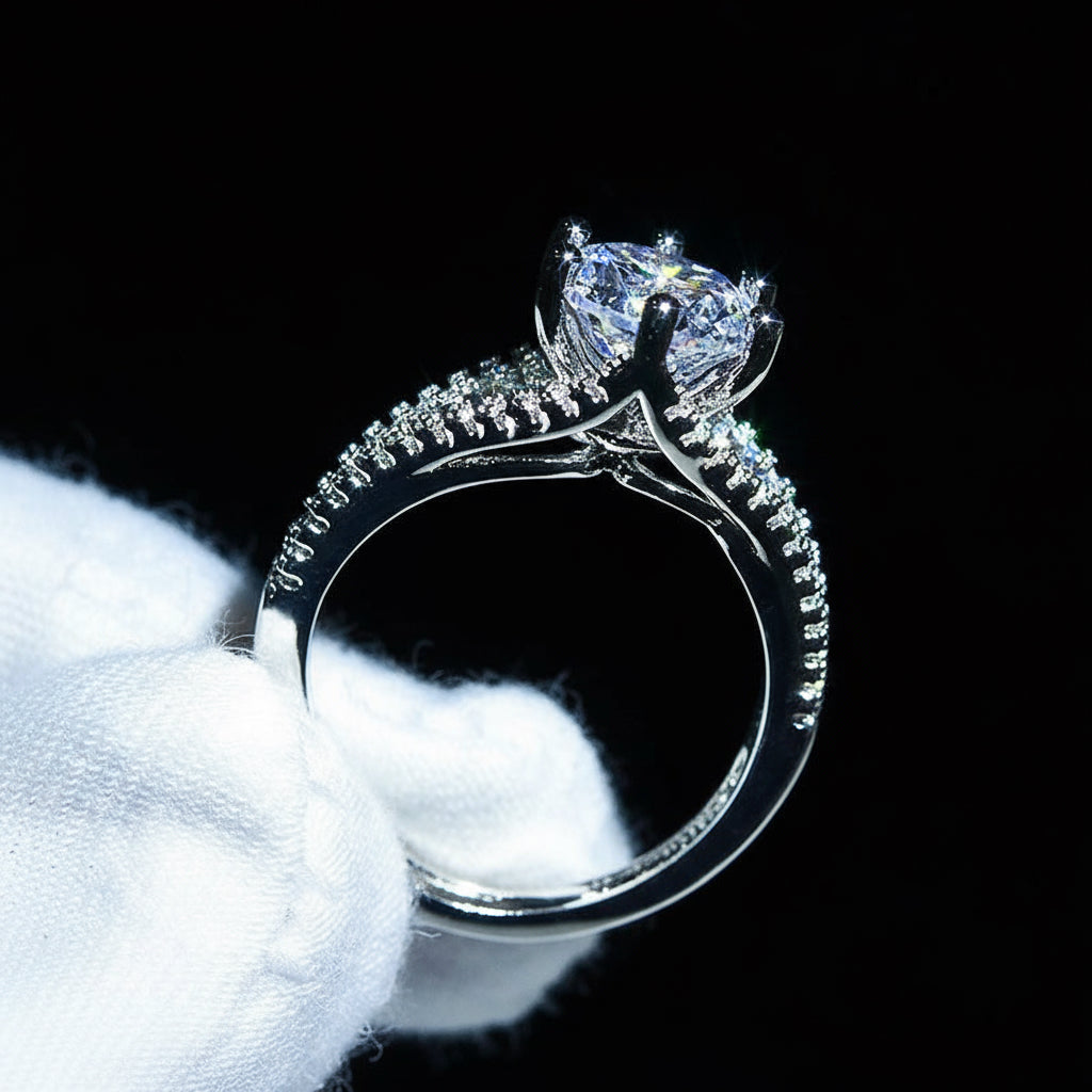 Infinite Love Promise Ring – Sterling Silver with Sparkling Diamond-Style Stones