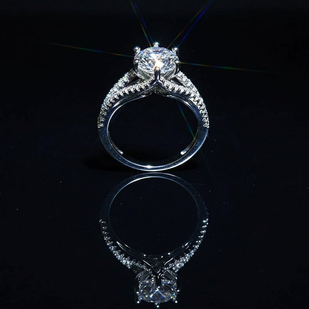 Infinite Love Promise Ring – Sterling Silver with Sparkling Diamond-Style Stones