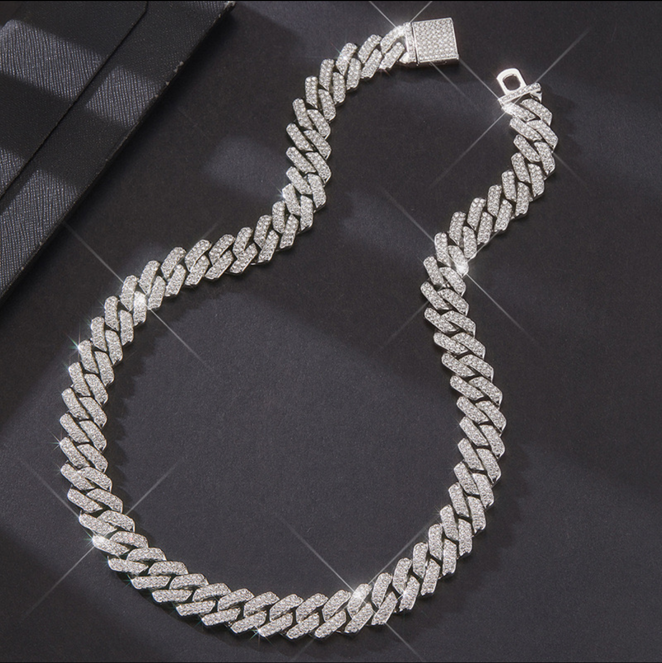 Luxury 15mm Double Row CZ Cuban Link Necklace – High Shine Finish